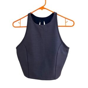🔘ALL IN MOTION: Women’s M, charcoal gray padded workout crop tank preowned🔘